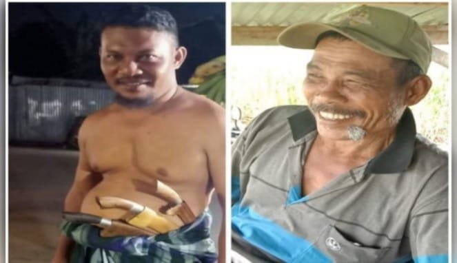 Pelaku utama, Daeng Rabang (tidak pakai baju) dan otak pelaku pengeroyokan, Daeng Tompo (pakai baju)