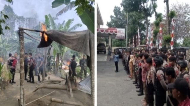 Polisi Bakar Barang Bukti Narkoba di Tiga Titik Penggerebekan