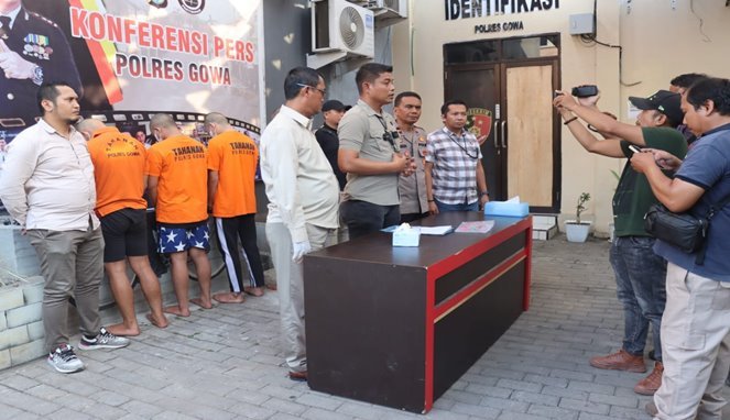 Polres Gowa Bongkar Kasus Pengancaman Serius, Empat Tersangka Diamankan