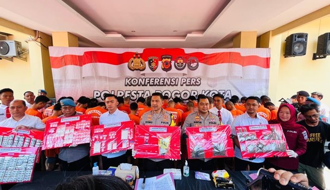 43 pengedar narkoba ditangkap di Bogor barang bukti sabu dan psikotropika disita