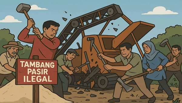 Warga Geram, Tambang Ilegal Sawakong Dibiarkan Menghisap Alam