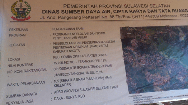 Kontrak Jalan, Pekerjaan Molor, Proyek SPAM Gowa Jadi Sorotan Tajam