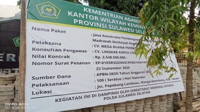 Didampingi Krimsus Tapi Tetap Ambruk, Proyek MIN 2 Takalar Bikin Heboh Warga