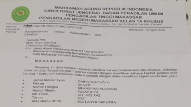 Merasa Diperlakukan Tak Adil, Debitur Gugat Sita Kendaraan ke Pengadilan