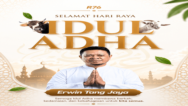 Tak Sekadar Ucapan, Erwin Tanjaya Tebar Pesan Damai di Hari Raya Idul Adha