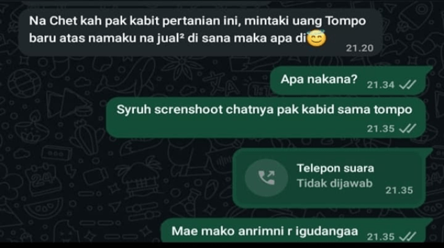 Percakapan WhatsApp Hebohkan Takalar, Publik Tagih Kejujuran dan Klarifikasi Kabid PSP