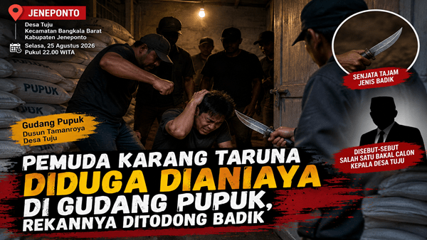 Pemuda Karang Taruna Diduga Dipukuli di Ruang Tertutup, Rekannya Ditodong