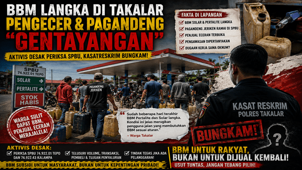 Pengecer Bermunculan Saat BBM Langka, Aktivis Desak SPBU Diperiksa Total