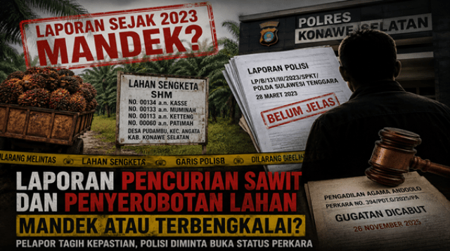 Terlapor Disebut Masih Menguasai Lahan, Nasib Laporan Pidana di Konsel Dipertanyakan