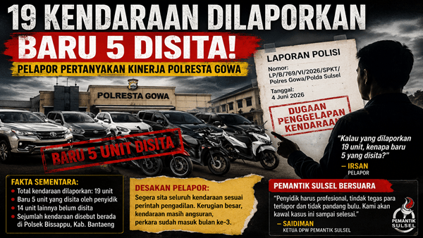 Pemantik Sulsel Turun Tangan, Penanganan Kasus 19 Kendaraan di Gowa Akan Dikawal